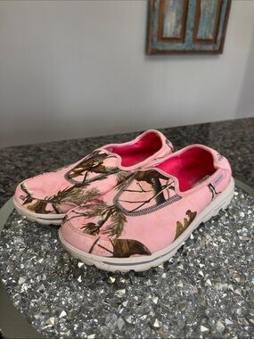 Skechers Go Walk Originals Pink Camouflage Slip-On Sneakers